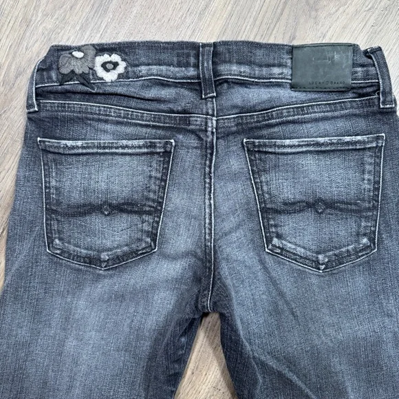 Lucky Brand Sienna Slim Boyfriend Dar Gray Distressed Jeans - Size 0 - Picture 13 of 15